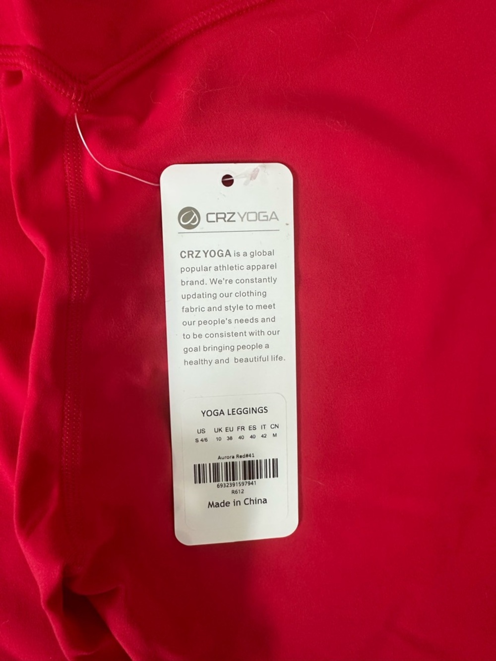 CRZ YOGA Red Women's Yoga Leggings
